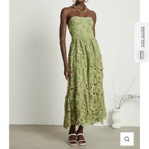 Miss Rosier Stunning Green Maxi Strapless Sundress for Wedding Guest